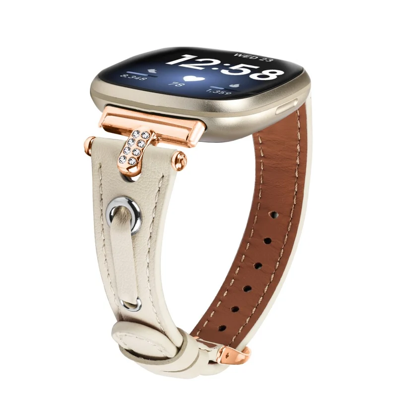 Fitbit Versa 4 / Sense 2 Watch Wrist Band Genuine Cow Leather Strap