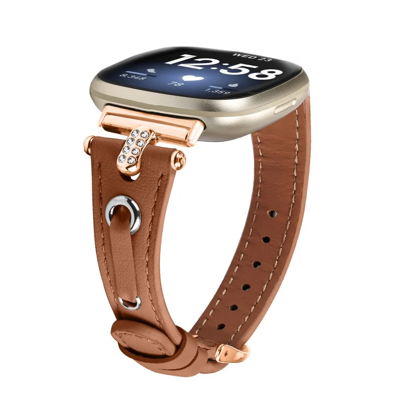 Fitbit Versa 4 / Sense 2 Watch Wrist Band Genuine Cow Leather Strap