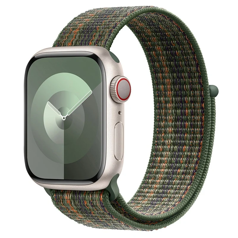KALEBOL Apple Watch Series 49mm - 45mm - 44mm - 42mm Universal Nylon Watch Band - Dark Green+Orange