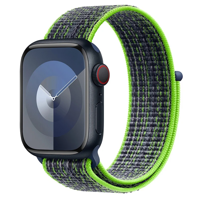 KALEBOL Apple Watch Series 49mm - 45mm - 44mm - 42mm Universal Nylon Watch Band - Dark Green+Orange