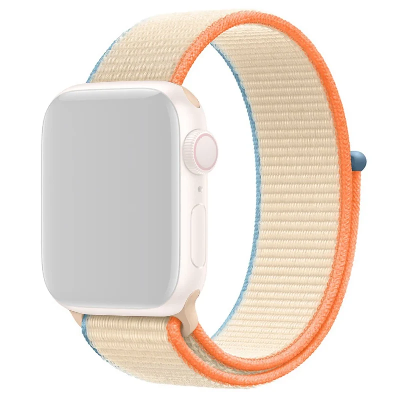 KALEBOL Apple Watch Series 49mm - 45mm - 44mm - 42mm Universal Nylon Watch Band - Dark Green+Orange