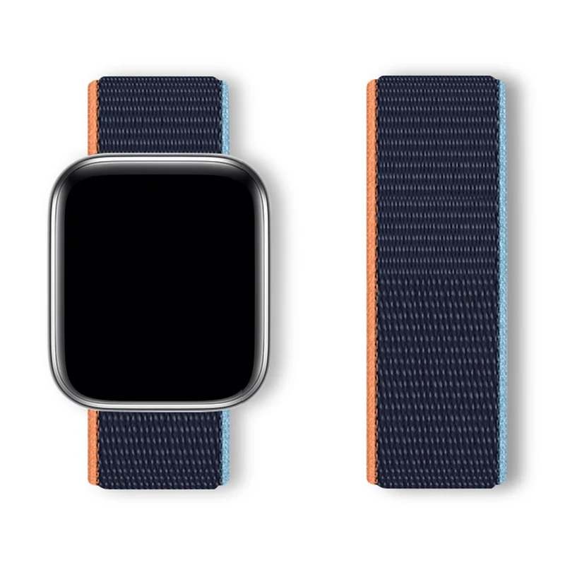 KALEBOL Apple Watch Series 49mm - 45mm - 44mm - 42mm Universal Nylon Watch Band - Dark Green+Orange