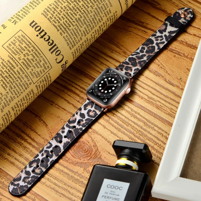 Apple Watch Series 49mm - 45mm - 44mm - 42mm Universal Watch Band Strap - Leopard