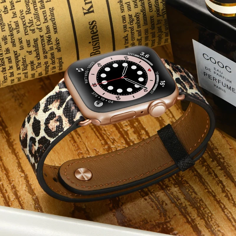 Apple Watch Series 49mm - 45mm - 44mm - 42mm Universal Watch Band Strap - Leopard