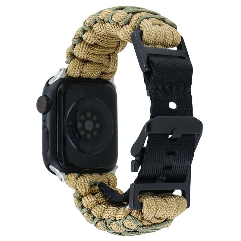 Nylon Rope Strap Apple Watch Series 49mm - 45mm - 44mm - 42mm Universal Wrist Band - Navy Blue + Army Green