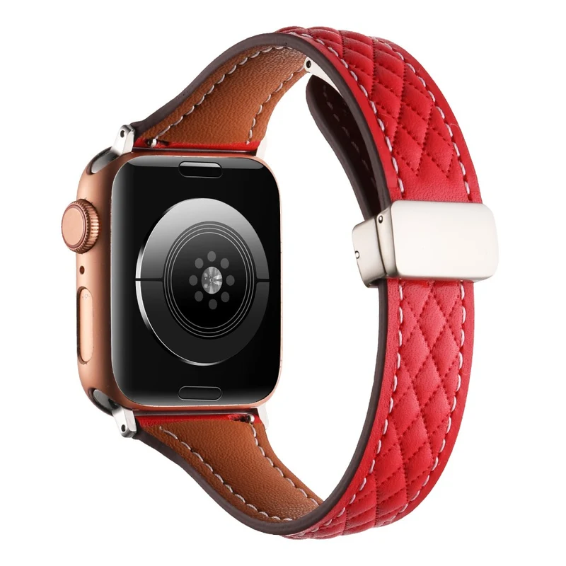 Genuine Cow Leather Band Apple Watch Series 49mm - 45mm - 44mm - 42mm Universal Strap - Army Green