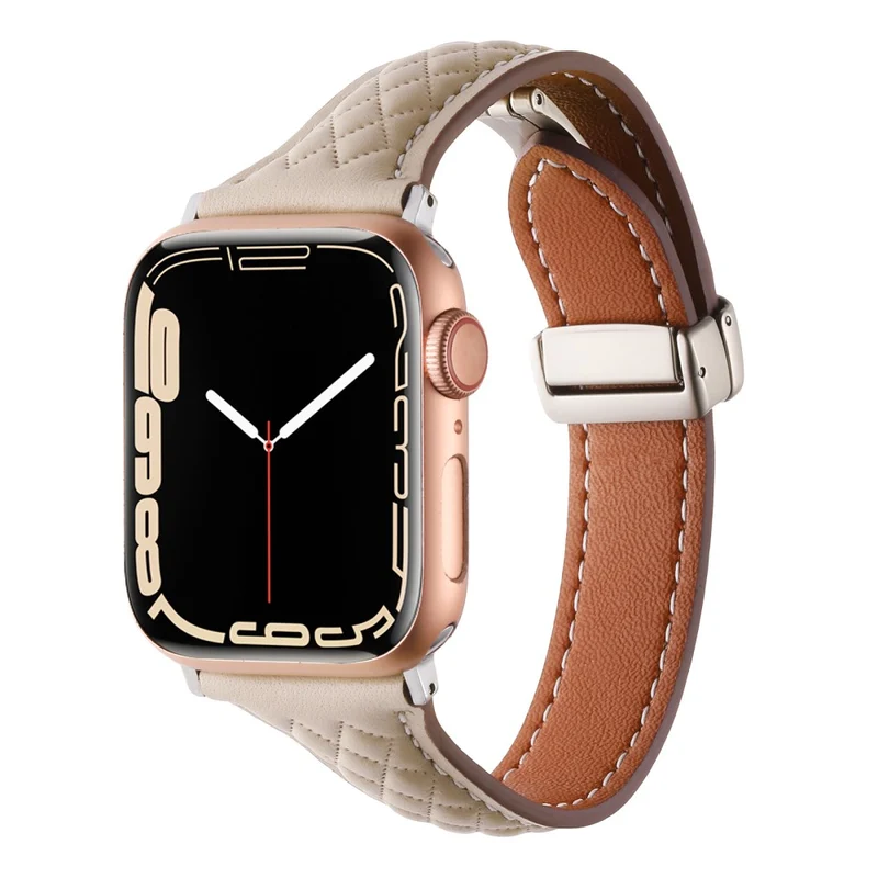 Genuine Cow Leather Band Apple Watch Series 49mm - 45mm - 44mm - 42mm Universal Strap - Army Green