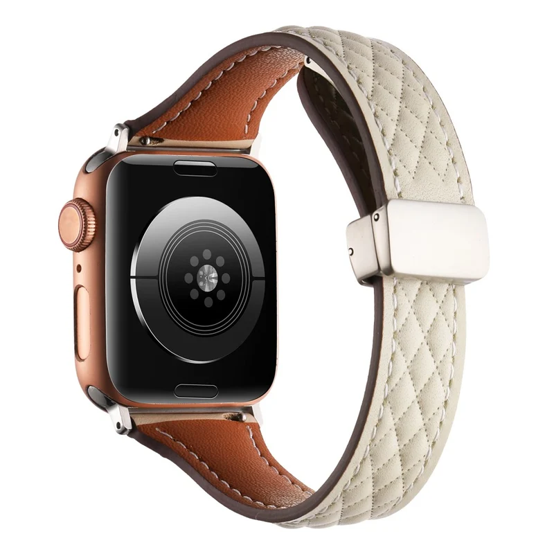 Genuine Cow Leather Band Apple Watch Series 49mm - 45mm - 44mm - 42mm Universal Strap - Army Green
