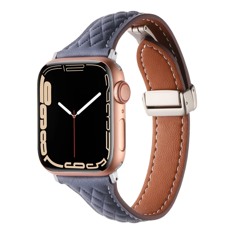 Genuine Cow Leather Band Apple Watch Series 49mm - 45mm - 44mm - 42mm Universal Strap - Army Green