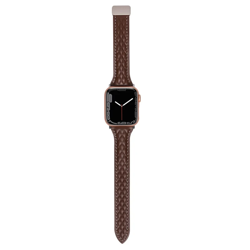 Genuine Cow Leather Band Apple Watch Series 49mm - 45mm - 44mm - 42mm Universal Strap - Army Green