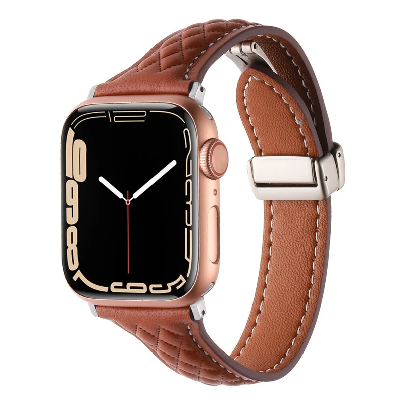 Genuine Cow Leather Band Apple Watch Series 49mm - 45mm - 44mm - 42mm Universal Strap - Army Green