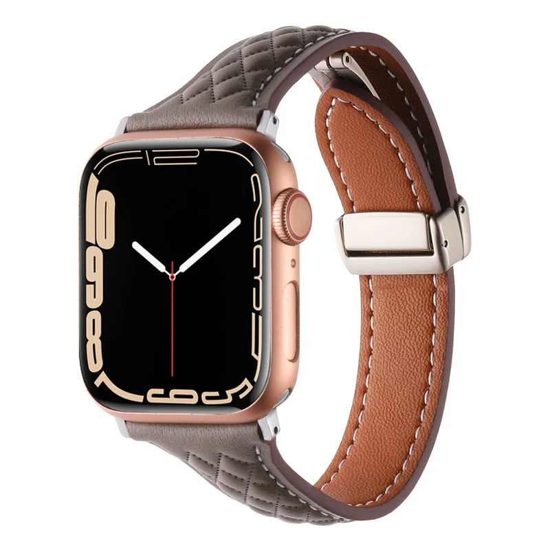 Genuine Cow Leather Band Apple Watch Series 49mm - 45mm - 44mm - 42mm Universal Strap - Army Green