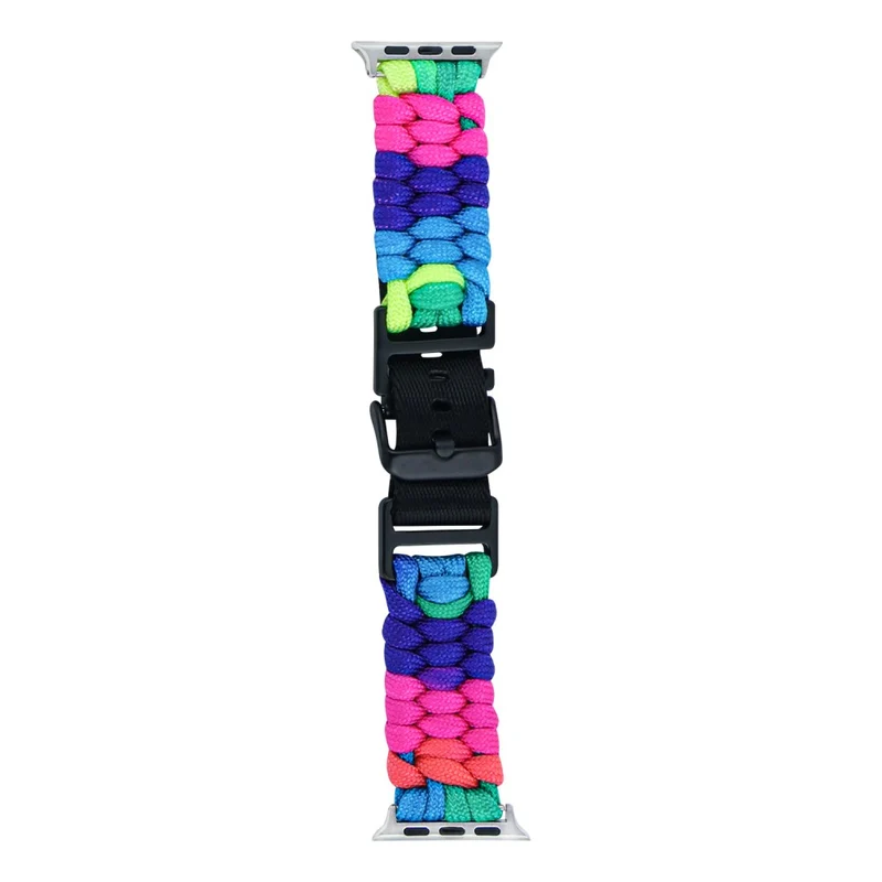 Apple Watch Series 49mm - 45mm - 44mm - 42mm Universal Watch Band Nylon Rope Strap - Lake Blue+Pink