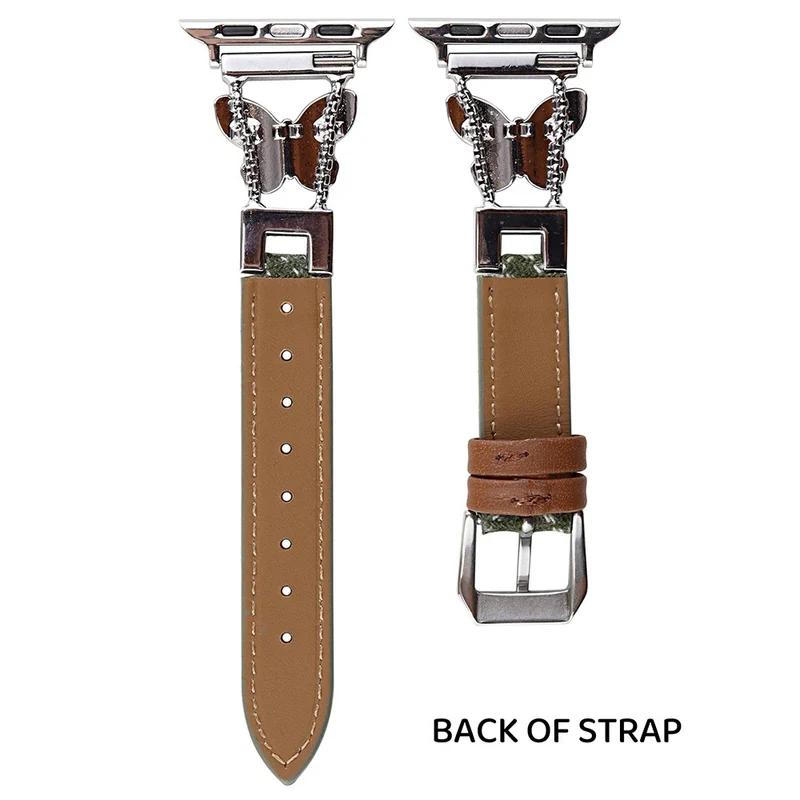 Apple Watch Series 49mm - 45mm - 44mm - 42mm Universal Leather+Woolen Watch Strap