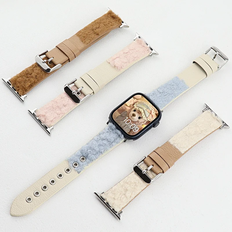 Apple Watch Series 49mm - 45mm - 44mm - 42mm Universal Genuine Cow Leather Watch Strap