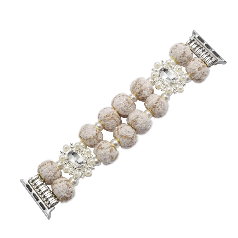 Apple Watch Series 49mm - 45mm - 44mm - 42mm Universal Beaded Bracelet Strap - Rose