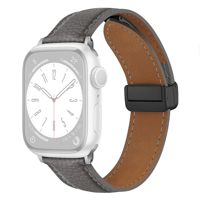 Apple Watch 49mm / 45mm / 44mm / 42mm Litchi Texture Leather Strap
