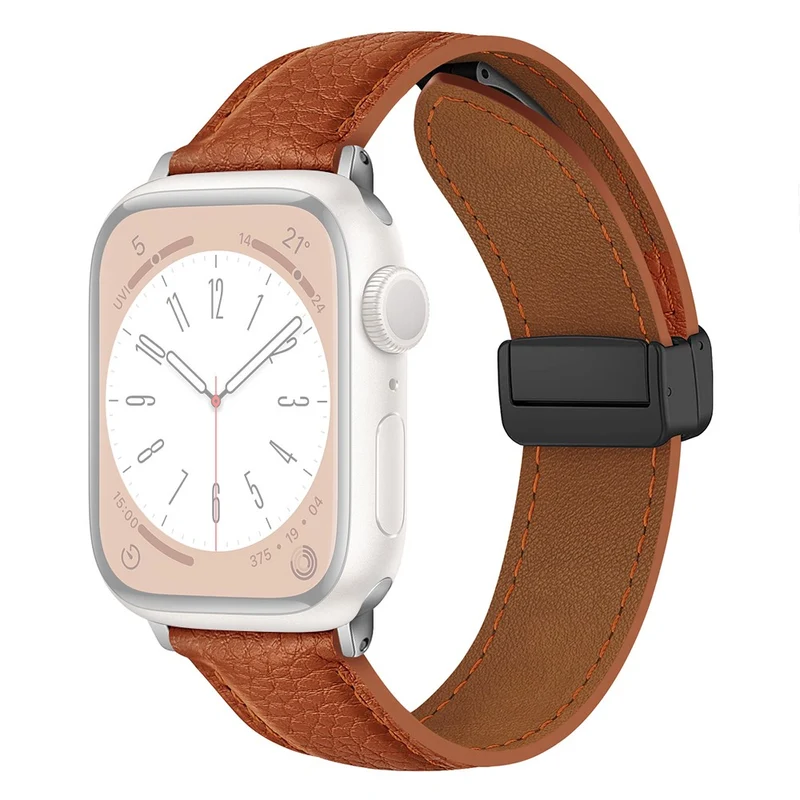 Apple Watch 49mm / 45mm / 44mm / 42mm Litchi Texture Leather Strap
