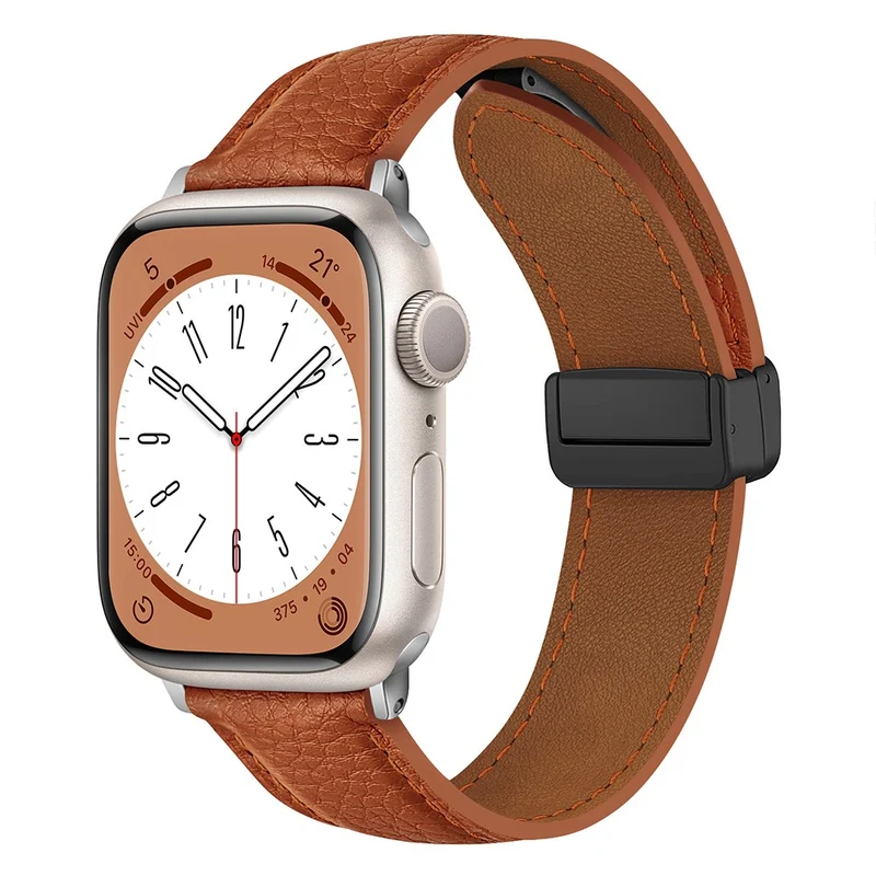 Apple Watch 49mm / 45mm / 44mm / 42mm Litchi Texture Leather Strap