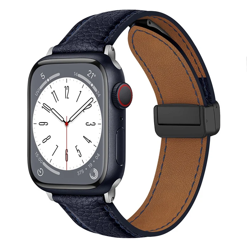 Apple Watch 49mm / 45mm / 44mm / 42mm Litchi Texture Leather Strap
