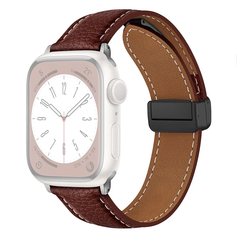Apple Watch 49mm / 45mm / 44mm / 42mm Litchi Texture Leather Strap