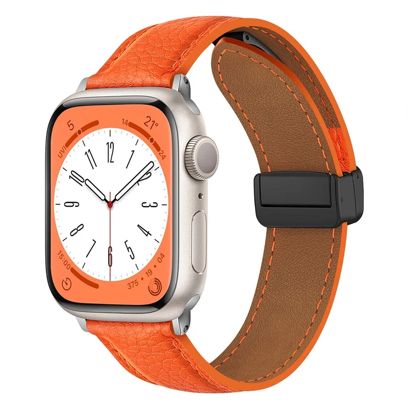 Apple Watch 49mm / 45mm / 44mm / 42mm Litchi Texture Leather Strap