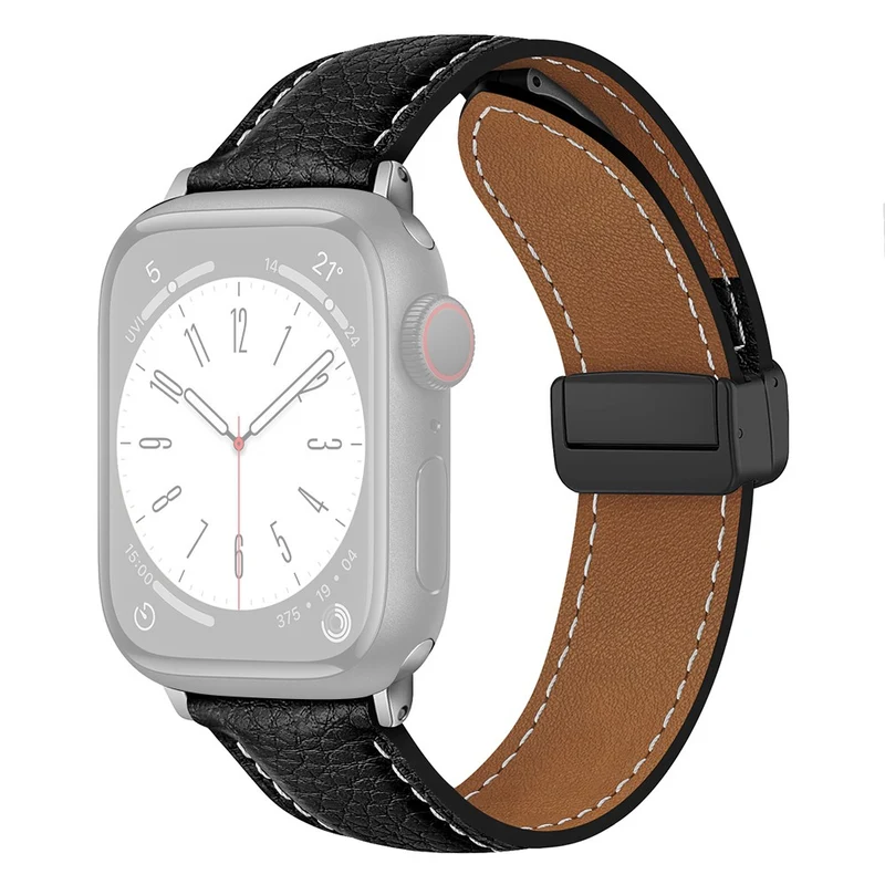 Apple Watch 49mm / 45mm / 44mm / 42mm Litchi Texture Leather Strap