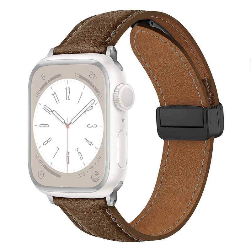Apple Watch 49mm / 45mm / 44mm / 42mm Litchi Texture Leather Strap