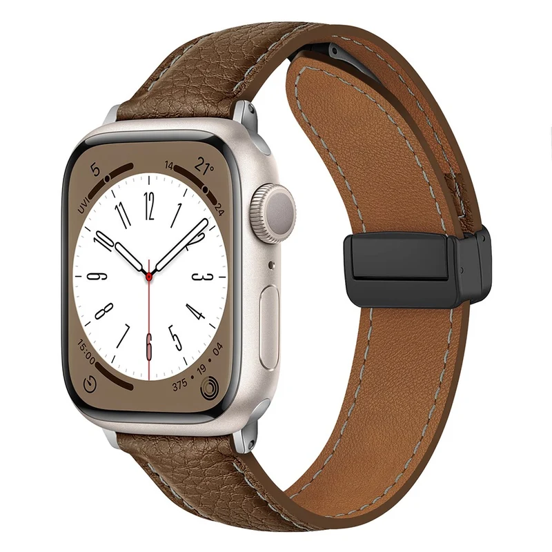 Apple Watch 49mm / 45mm / 44mm / 42mm Litchi Texture Leather Strap