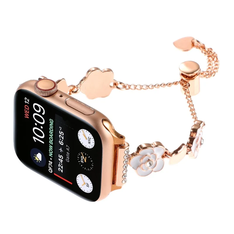 Apple Watch 49mm / 45mm / 44mm / 42mm Metal Bracelet Band - White / Gold