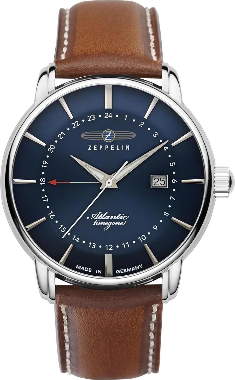 Zeppelin Atlantic 8442-3 Herrenuhr • GMT • Made in Germany