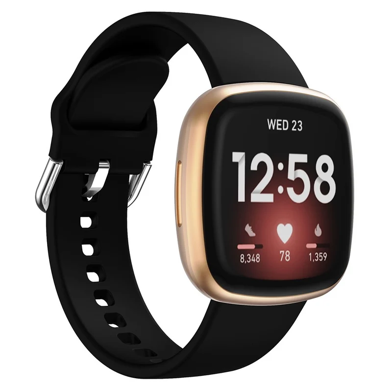 KALEBOL KLB-SXKGJ-001 Fitbit Versa 3 / 4 / Sense / Sense 2 Silicone Watch Bands Soft Strap Replacement