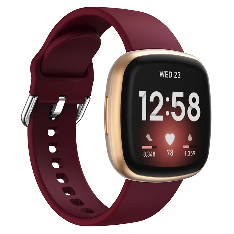 KALEBOL KLB-SXKGJ-001 Fitbit Versa 3 / 4 / Sense / Sense 2 Silicone Watch Bands Soft Strap Replacement