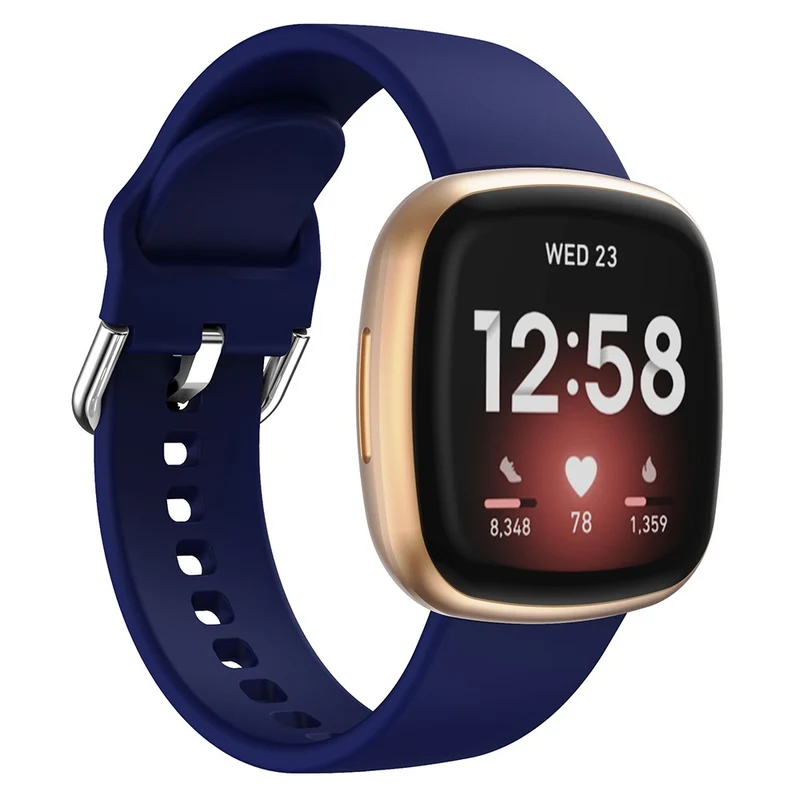 KALEBOL KLB-SXKGJ-001 Fitbit Versa 3 / 4 / Sense / Sense 2 Silicone Watch Bands Soft Strap Replacement