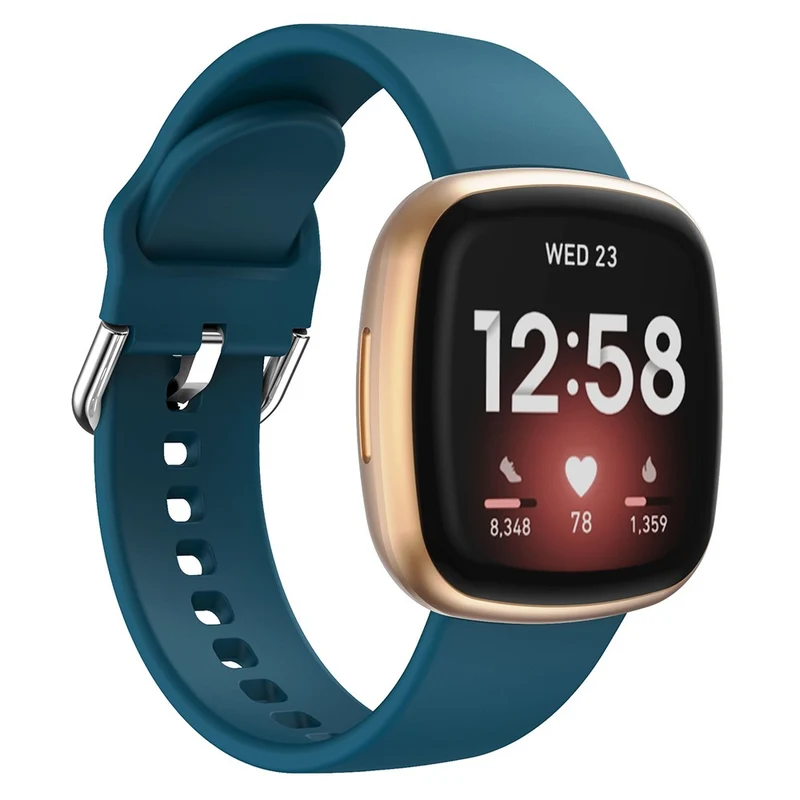 KALEBOL KLB-SXKGJ-001 Fitbit Versa 3 / 4 / Sense / Sense 2 Silicone Watch Bands Soft Strap Replacement