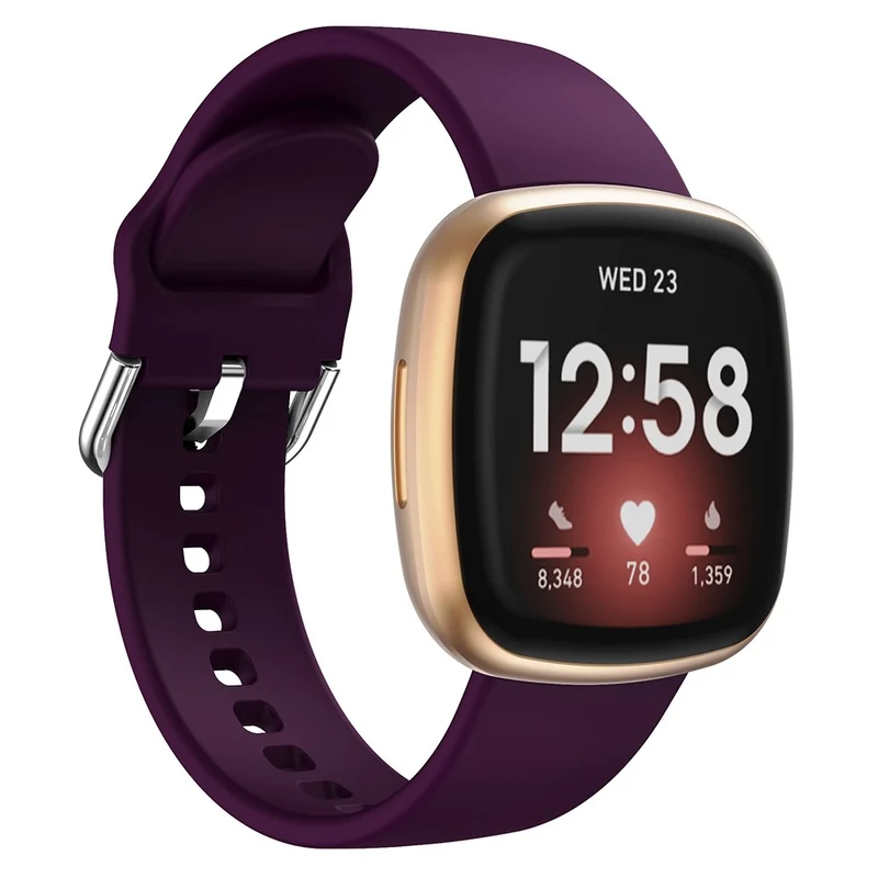 KALEBOL KLB-SXKGJ-001 Fitbit Versa 3 / 4 / Sense / Sense 2 Silicone Watch Bands Soft Strap Replacement