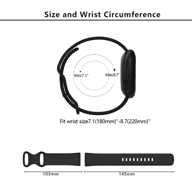 KALEBOL KLB-HDKGJ-001 Fitbit Versa 3 / 4 / Sense / Sense 2 Soft Silicone Watch Straps