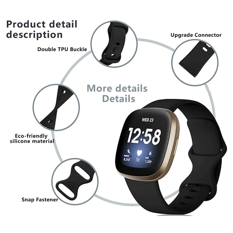 KALEBOL KLB-HDKGJ-001 Fitbit Versa 3 / 4 / Sense / Sense 2 Silicone Watch Band - Army Green