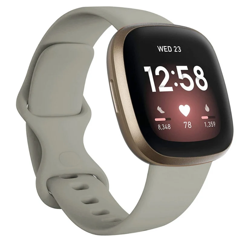 KALEBOL KLB-HDKGJ-001 Fitbit Versa 3 / 4 / Sense / Sense 2 Silicone Watch Band - Army Green