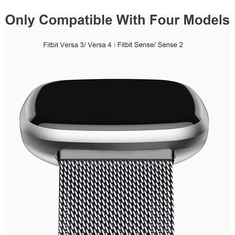 KALEBOL Series Size S Fitbit Versa 4 / 3 / Sense / Sense 2 Milanese Watch Strap Stainless Steel Band