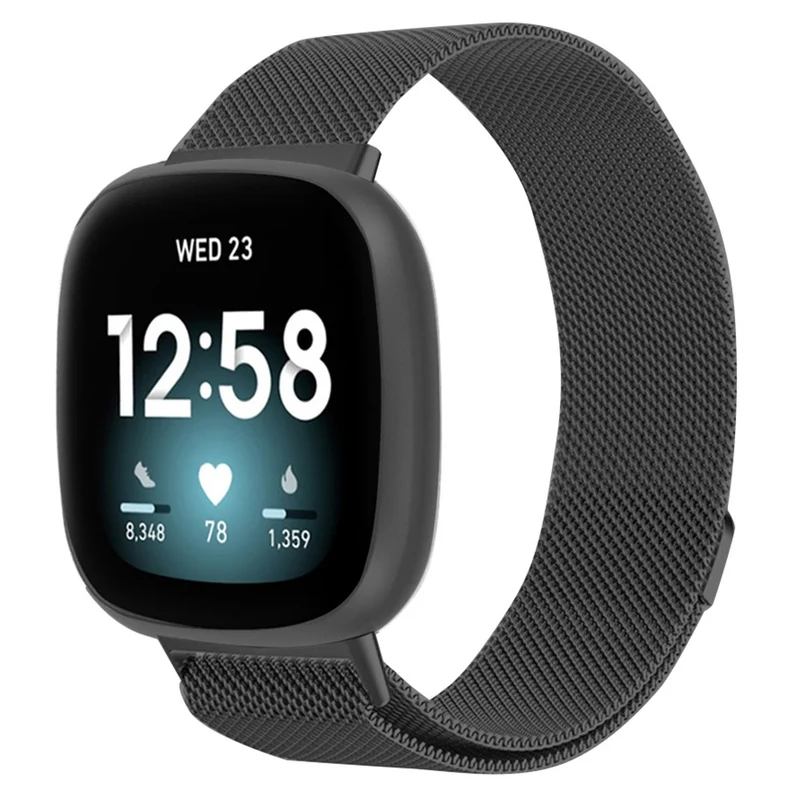 KALEBOL Series Size S Fitbit Versa 4 / 3 / Sense / Sense 2 Milanese Watch Strap Stainless Steel Band