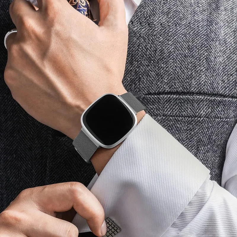 KALEBOL Series Size S Fitbit Versa 4 / 3 / Sense / Sense 2 Milanese Watch Strap Stainless Steel Band