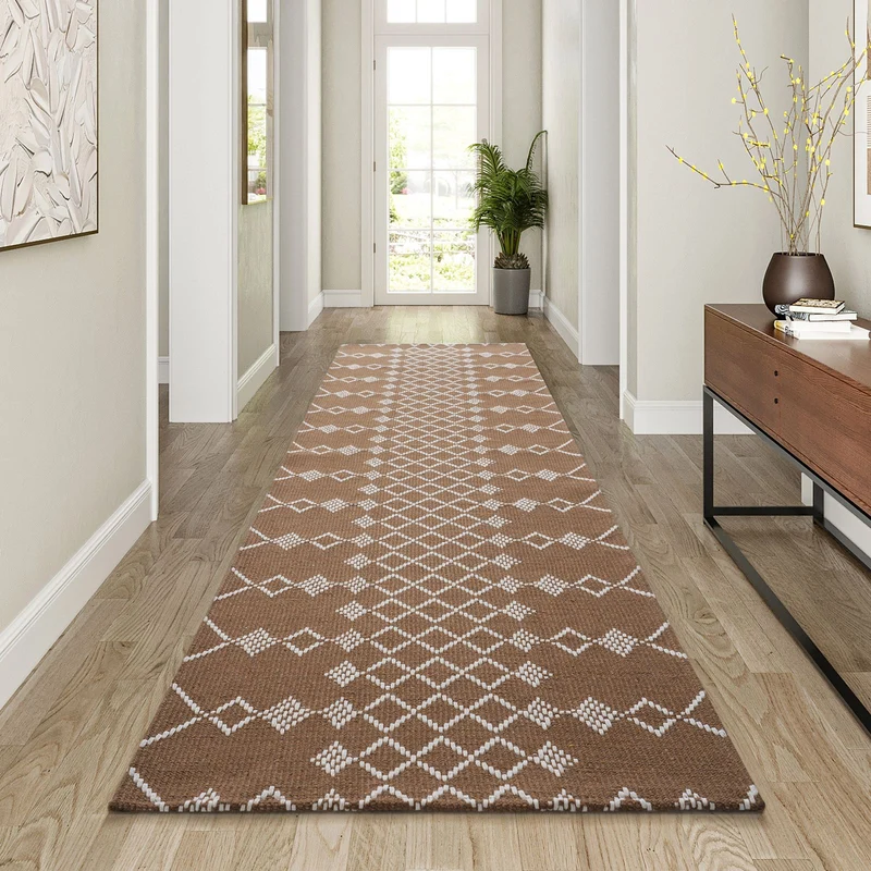 Geometrisch gemusterter Innenläufer Teppich