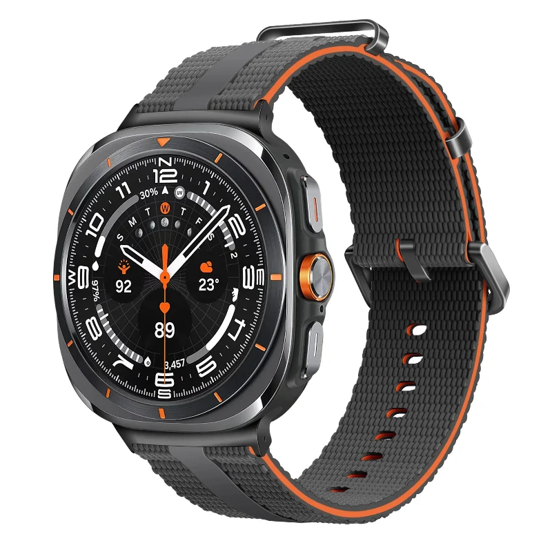 Samsung Galaxy Watch Ultra 2 Silikon Active Armband (Hellgrau/Orange)
