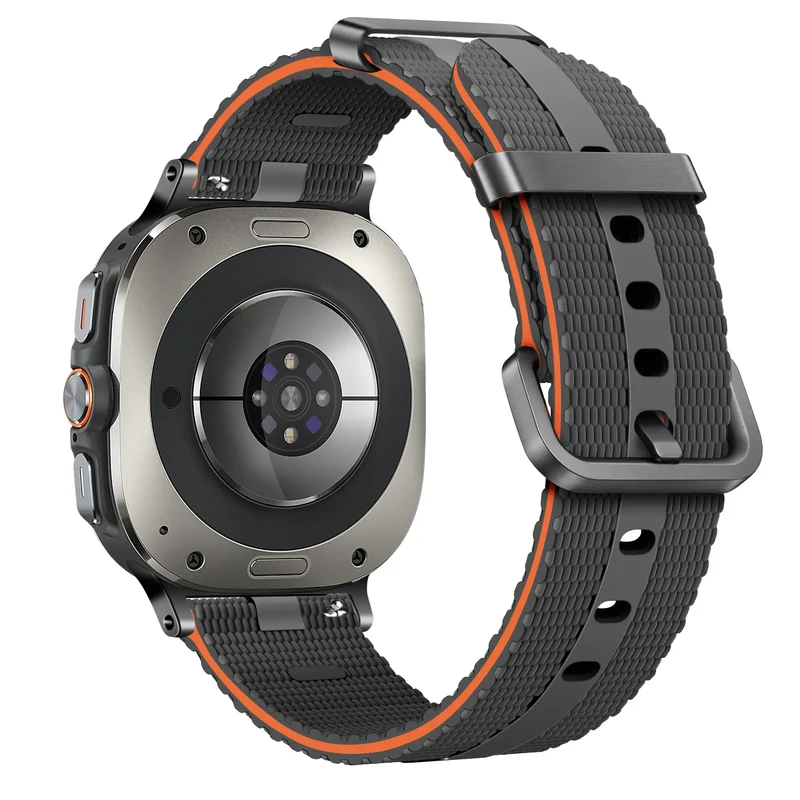 Samsung Galaxy Watch Ultra 2 Silikon Active Armband (Hellgrau/Orange)