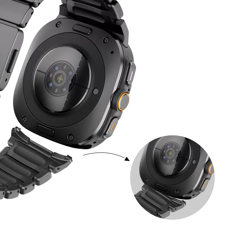 Bandz Samsung Galaxy Watch Ultra 2 Titanarmband 'Hybrid' (Schwarz)