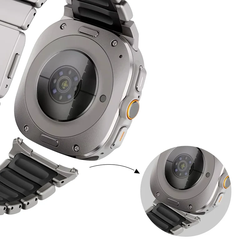 Bandz Samsung Galaxy Watch Ultra 2 Titanarmband 'Hybrid' (Titan/Schwarz)