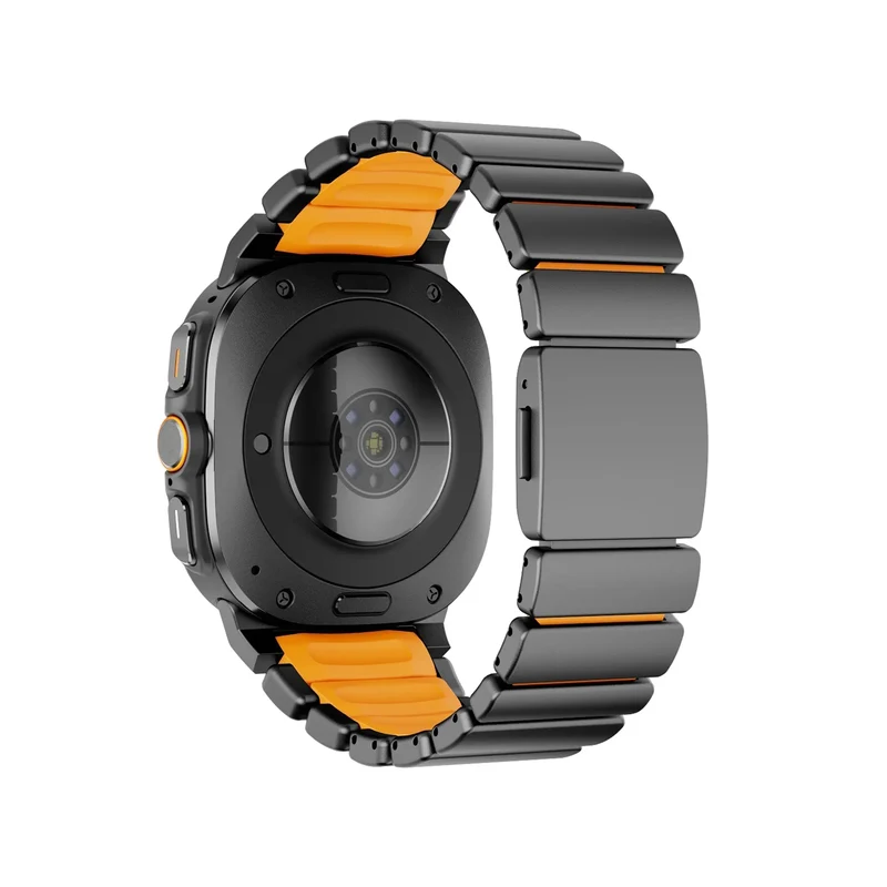 Bandz Samsung Galaxy Watch Ultra 2 Titanarmband 'Hybrid' (Schwarz/Orange)