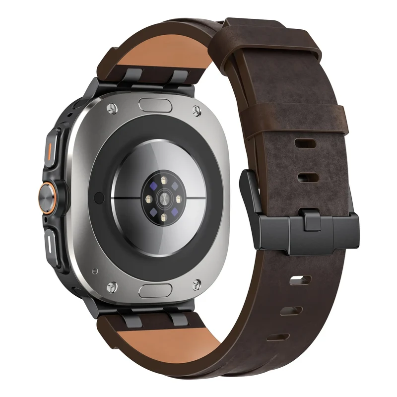 Samsung Galaxy Watch Ultra 2 Solides Lederarmband (Kaffeebraun)