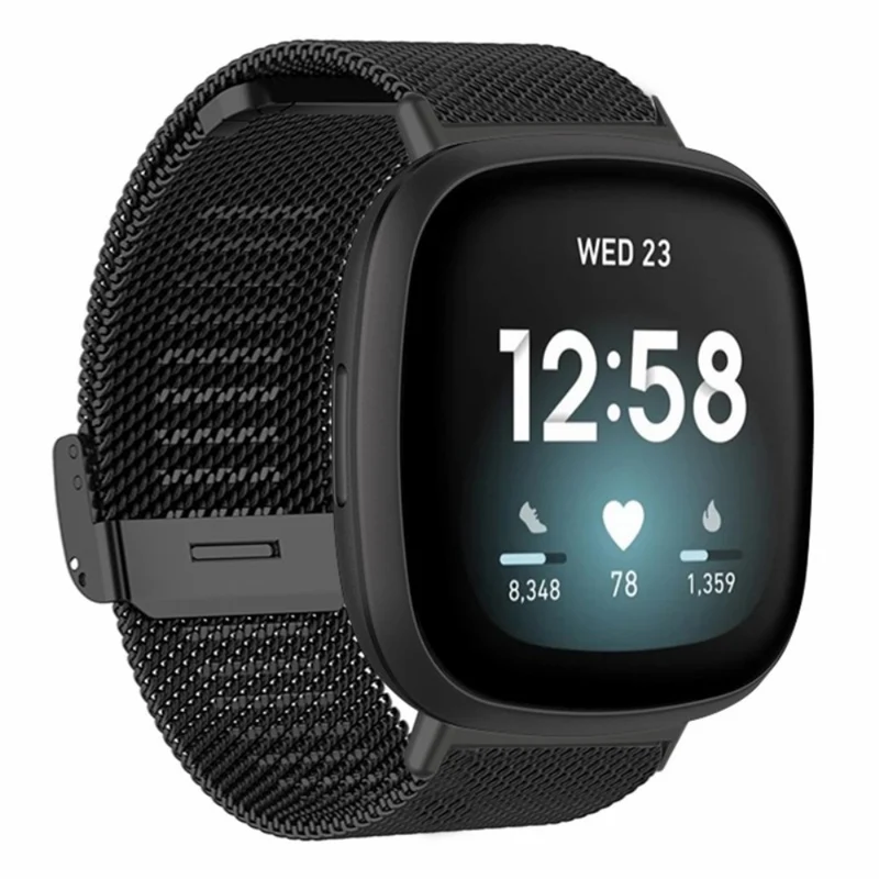 Fitbit Versa 4 / Versa 3 / Sense 2 / Sense Watch Band Replacement Stainless Steel Wrist Band